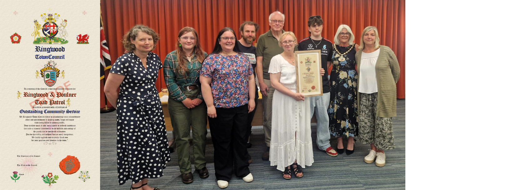 Ringwood & Poulner Toad Patrol Honoured with Outstanding Community Service Award